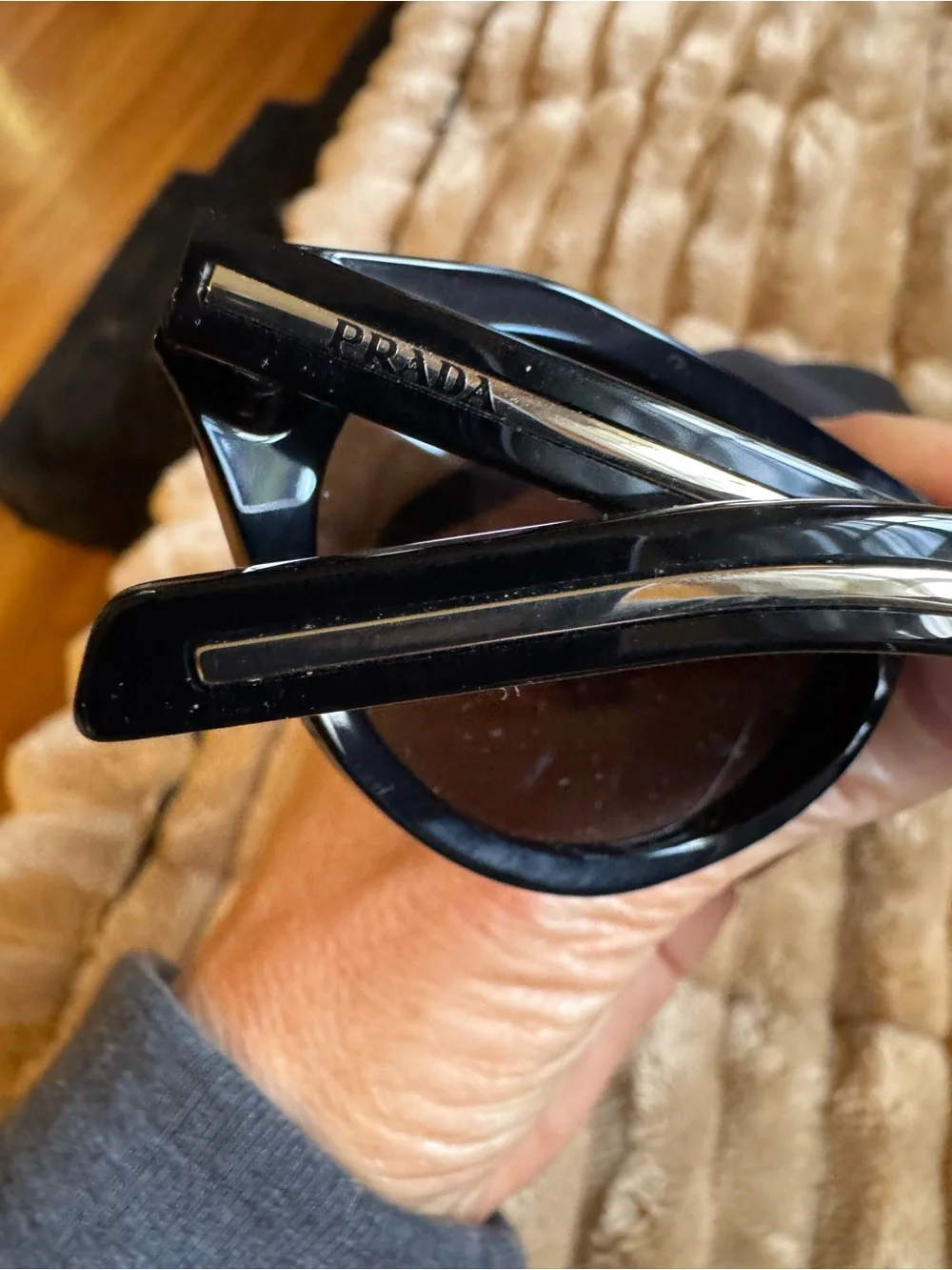 Prada Black Cat-Eye Sunglasses with Gray Lenses - Picture 5 of 5
